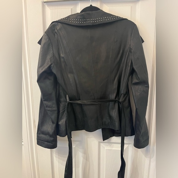Michael Kors Leather Jacket with silver studs - Picture 11 of 16